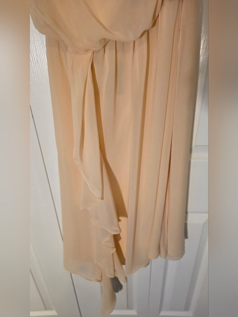 Adam Lippes One-Shoulder Peach Chiffon Midi Dress Size 2 NWT - Picture 8 of 13